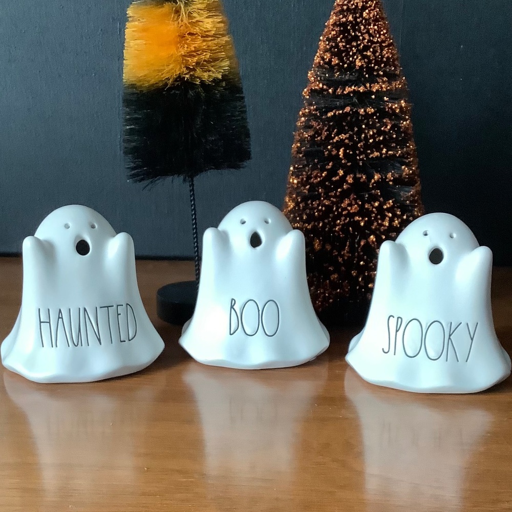 Rae Dunn ~ GHOST TRIO ~ Spooky, Haunted and Boo 👻